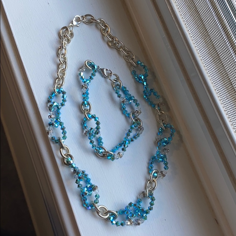 Swarovski necklace + bracelet